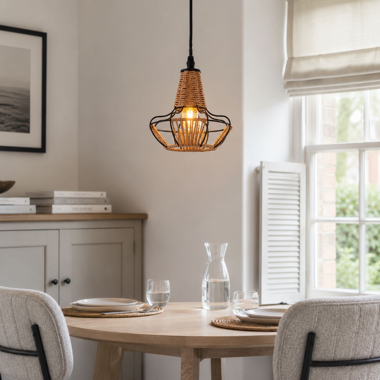 ‍Lightsin Woven Rattan Cage Pendant Light for Natural Charm and Effortless Elegance (100% off) Living and Home 