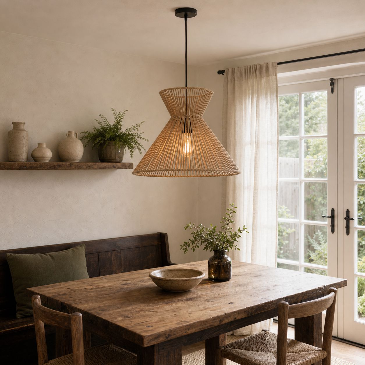 Lightsin Handwoven Paper Rope Pendant Light – Eco-Friendly Ceiling Fixture for Kitchen, Living Room & Bathroom Lightsin UK 