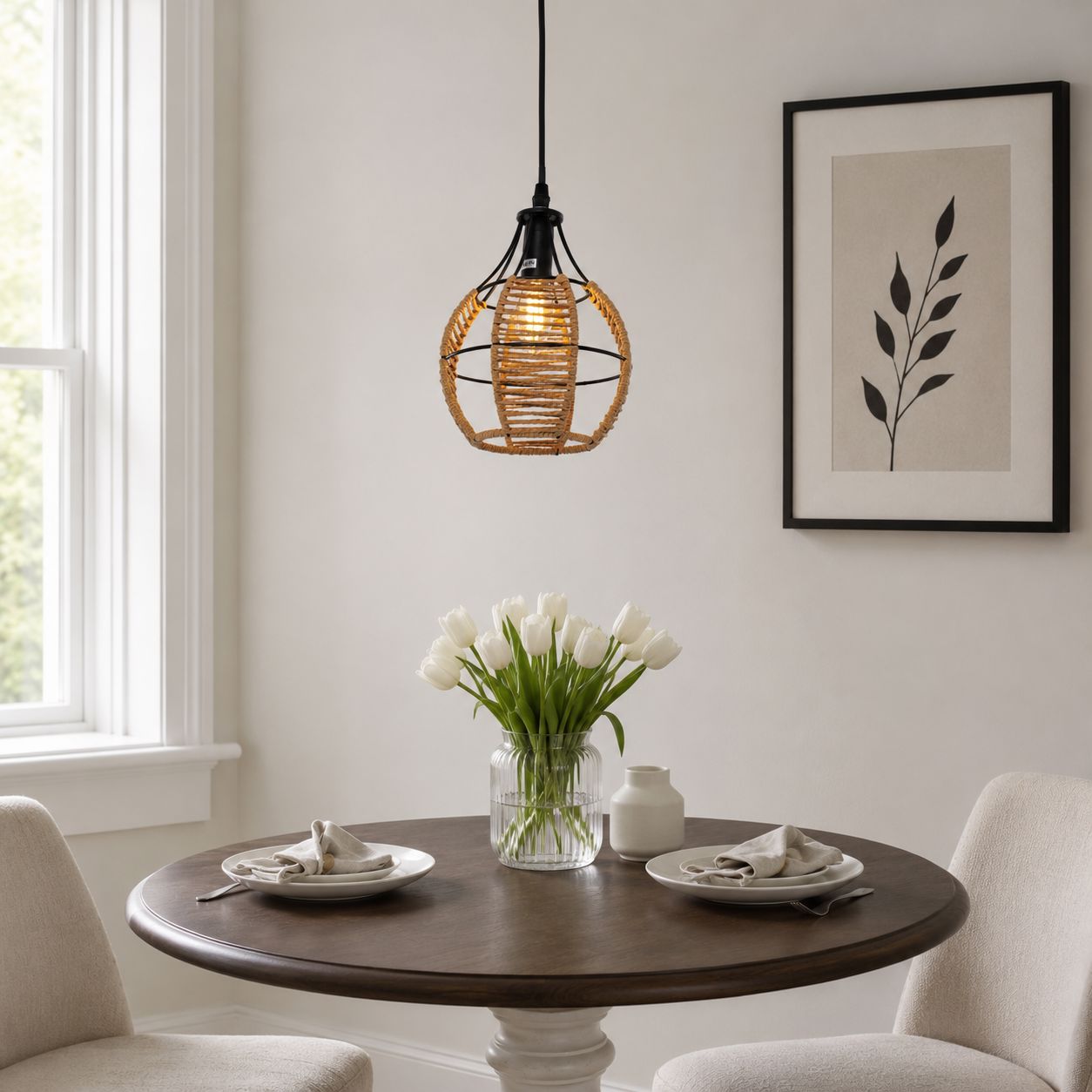Glyph-Lightsin Woven Paper Rope Pendant Light for Cozy Elegance and Timeless Charm Lightsin UK 