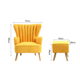 Occasion Faux Wool Wingback Chair Padded Armchair and Footstool Wingback Chairs Living and Home 