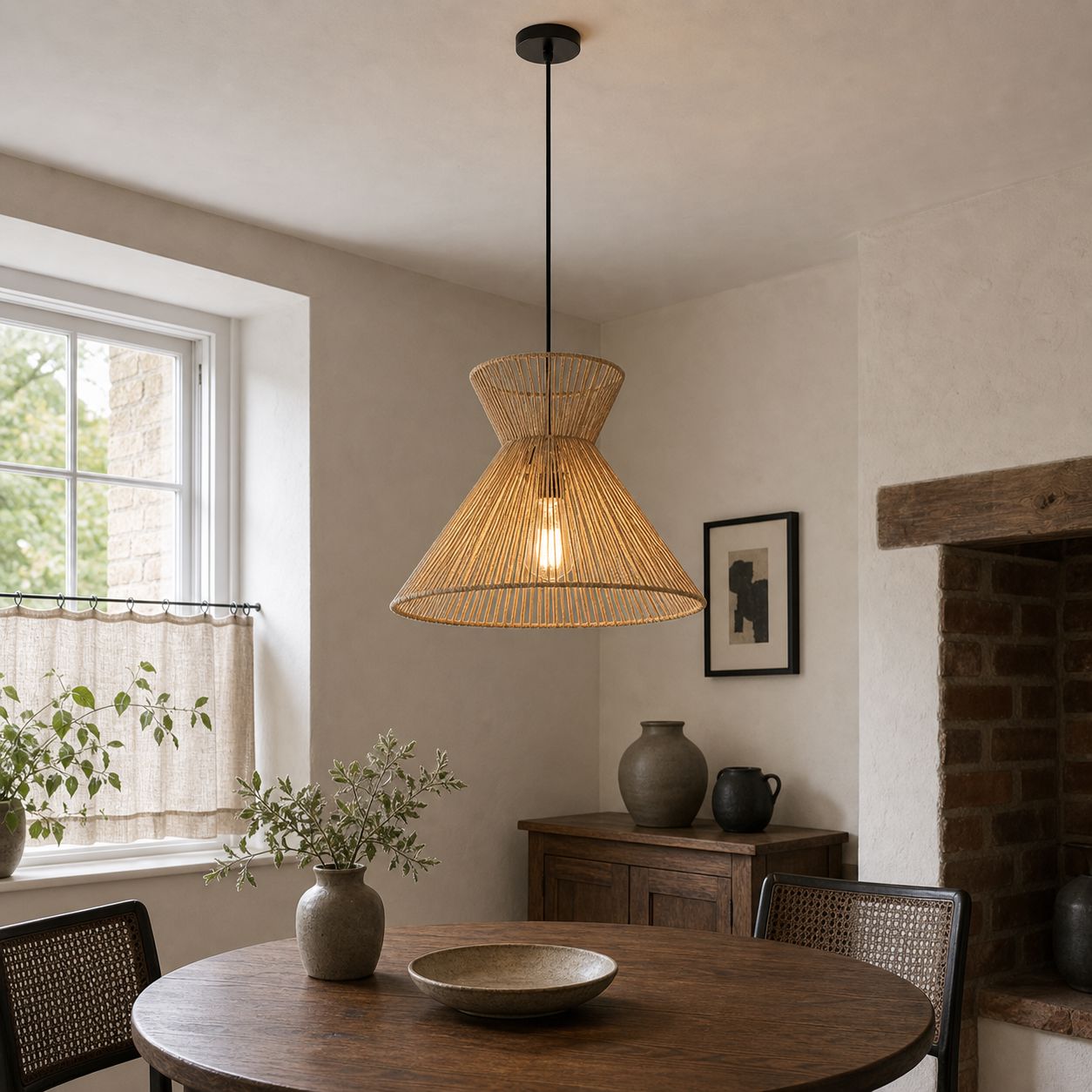 Lightsin Handwoven Paper Rope Pendant Light – Eco-Friendly Ceiling Fixture for Kitchen, Living Room & Bathroom Lightsin UK 
