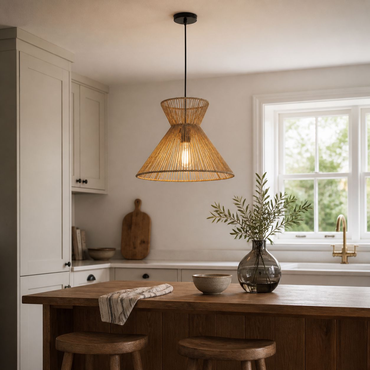 Lightsin Handwoven Paper Rope Pendant Light – Eco-Friendly Ceiling Fixture for Kitchen, Living Room & Bathroom Lightsin UK 
