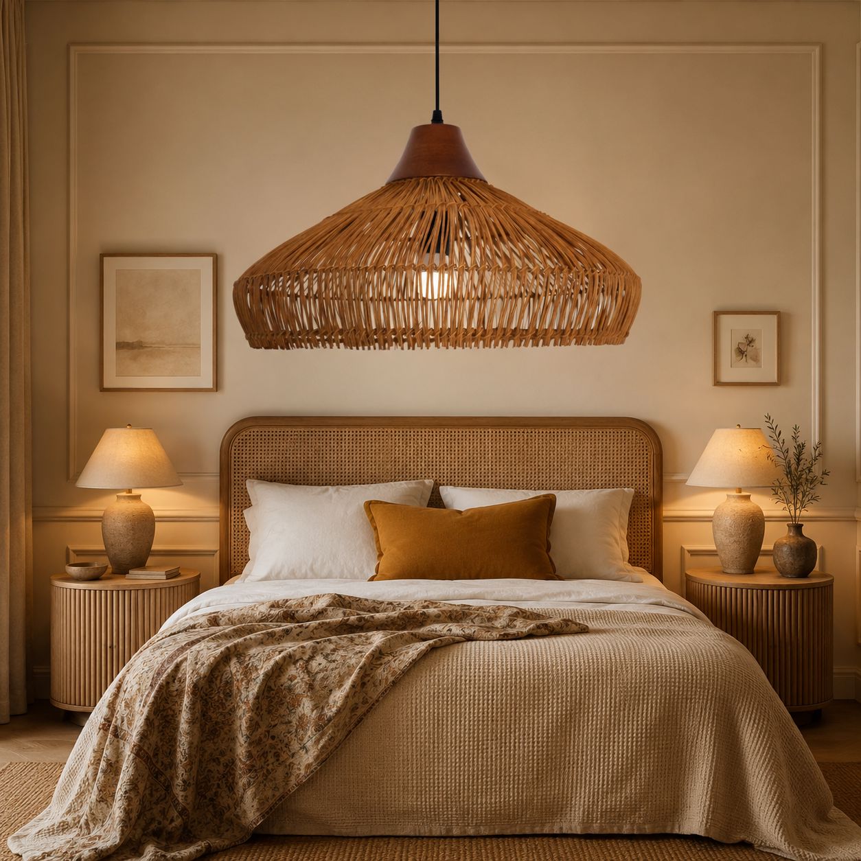 Lightsin Bell-Shaped Handcrafted Bamboo Kitchen Pendant Lighting Lightsin UK 