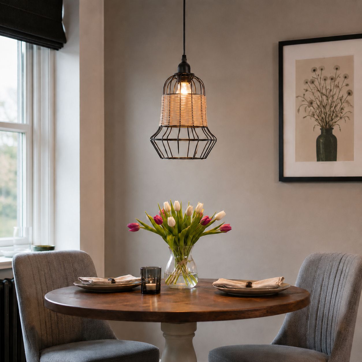 Glyph-Lightsin Basket-Inspired Bar Pendant Light Natural Rattan Pendant Lighting Lightsin UK 