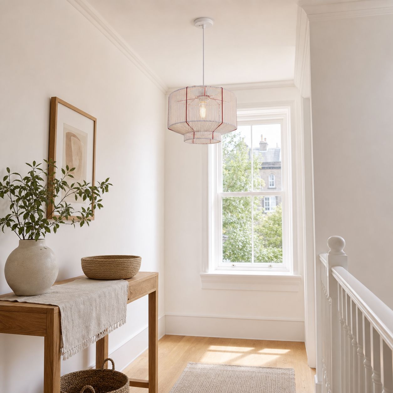Lightsin Modern Handwoven White Paper Rope Pendant Light for Cozy Interiors Lightsin UK 