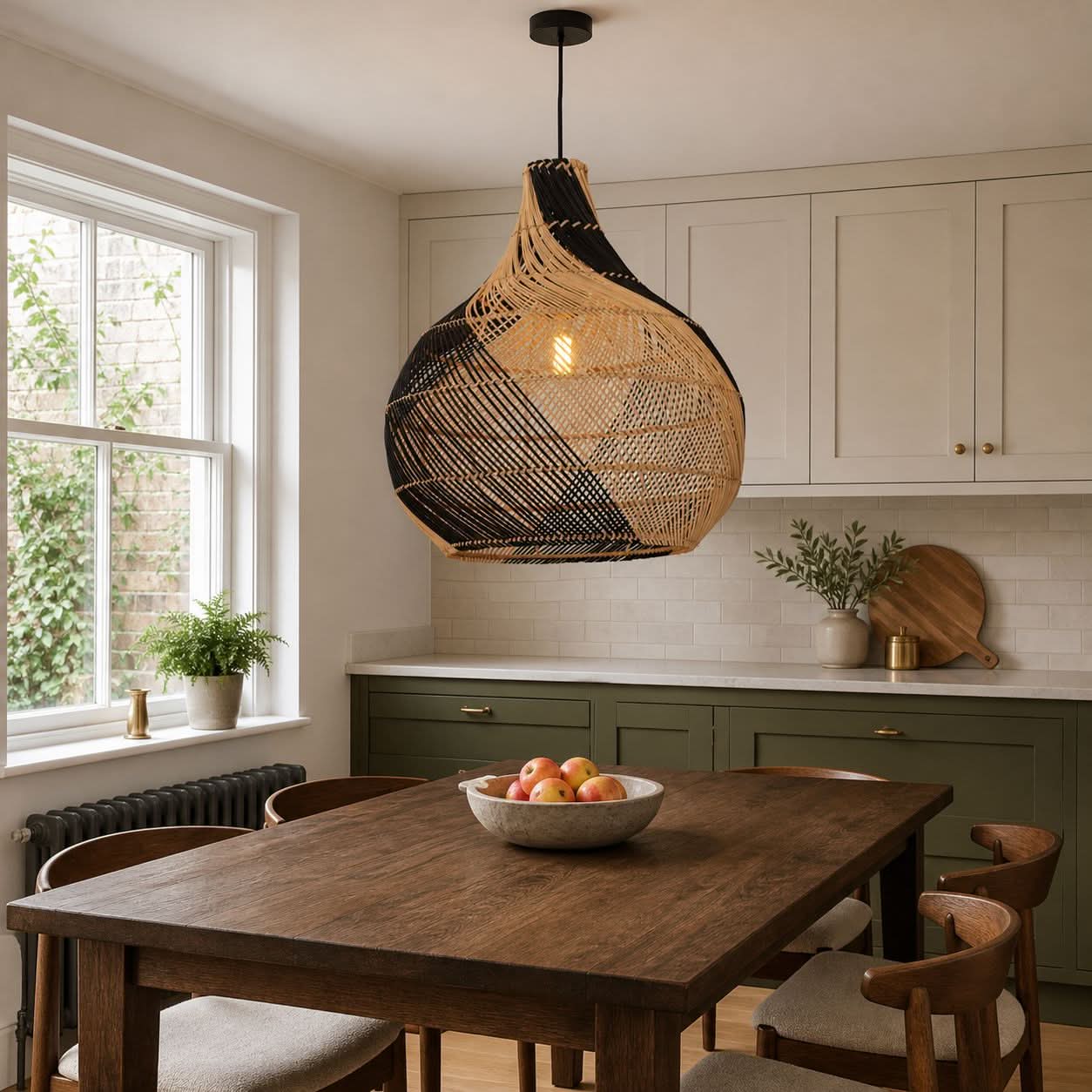 Lightsin Japanese Simple Vase Shaped Handwoven Rattan Pendant Light Lightsin UK 