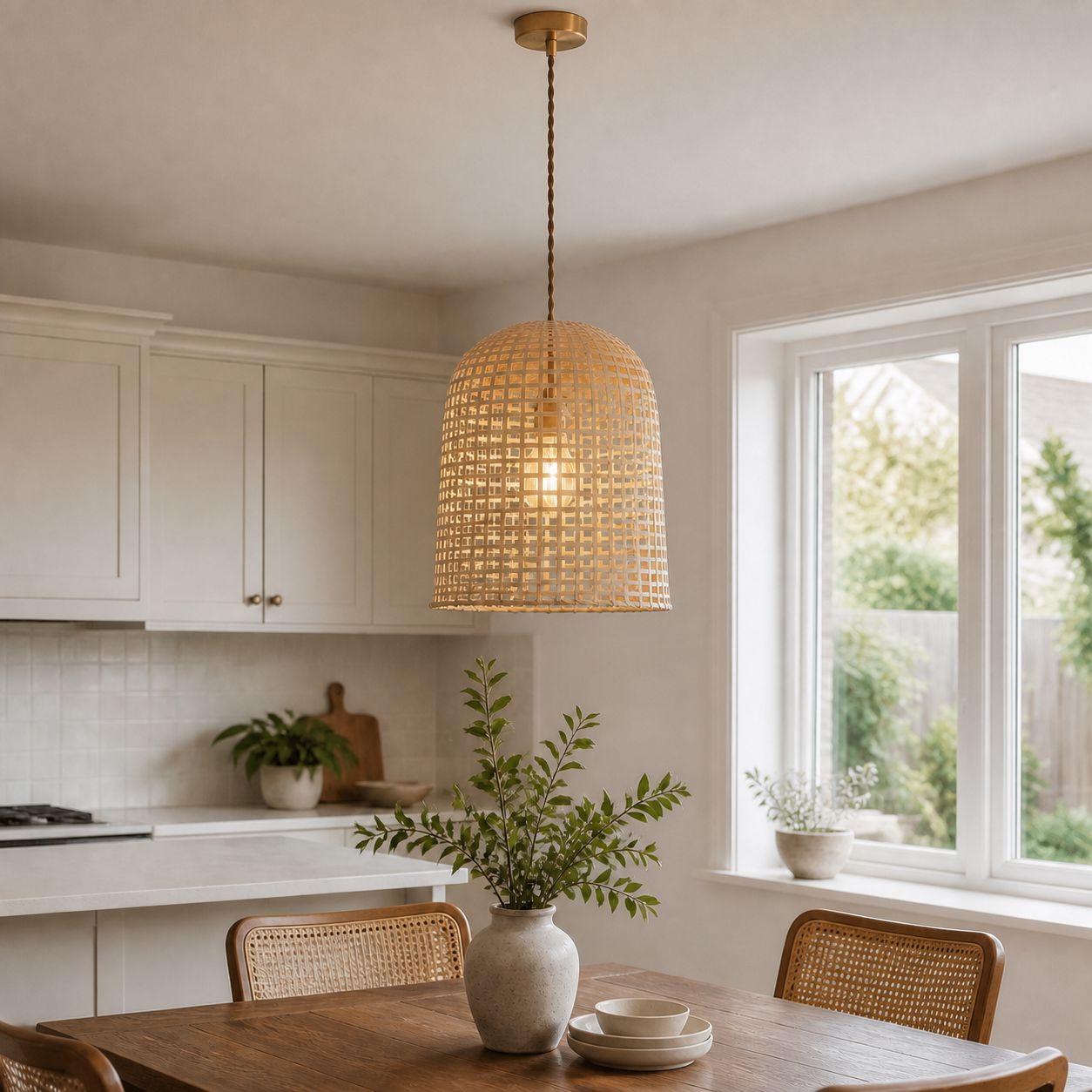 Lightsin Eco-Friendly Natural Woven Bamboo Pendant Light for Cozy Ambiance Lightsin UK 