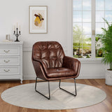 75cm Wide Faux Leather Armchair Double Layer Padded Occasional Chair