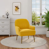 Leisure Velvet Armchair with Gold-plated Metal Legs Other Occasional Chairs Living and Home 