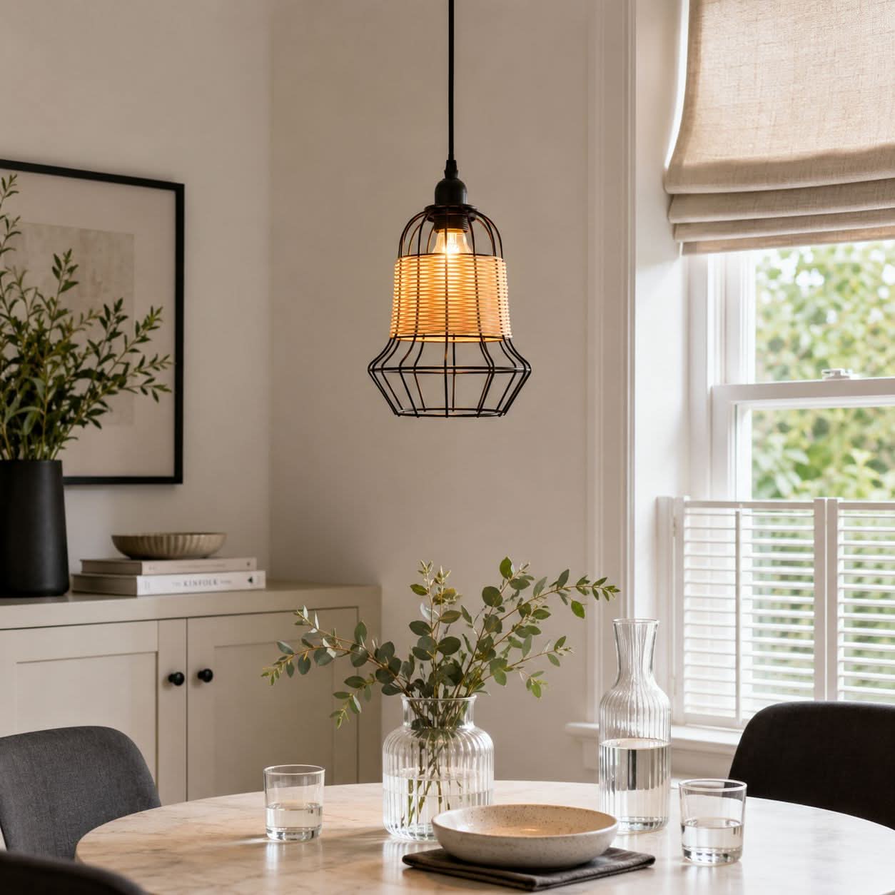 ‍Lightsin Basket-Inspired Bar Pendant Light Natural Rattan Pendant Lighting (100% off) Lightsin UK 