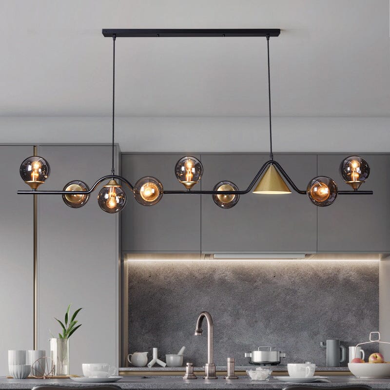 Lightsin Modern Linear Geometric Spherical Glass Metal Pendant Light Lightsin UK 