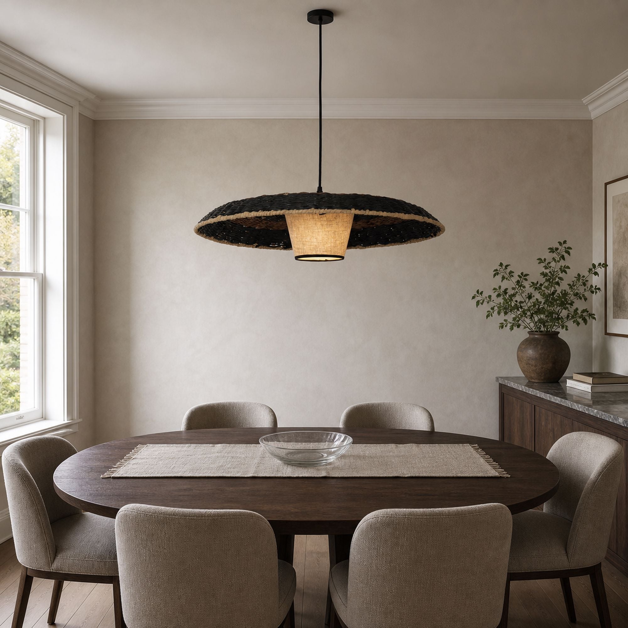 Lightsin Stylish Two-Tone Handwoven Pendant Light Fixture Lightsin UK 