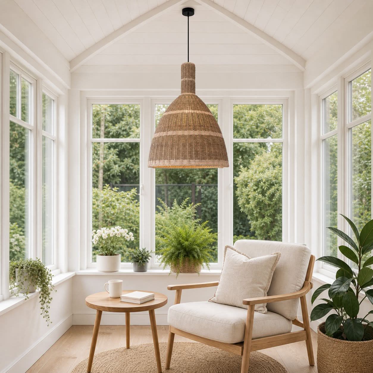 Lightsin Natural Grass Dome Pendant Light – Handwoven Ceiling Pendant Light for Boho, Living Room, and Eco-Friendly Interiors Lightsin UK 