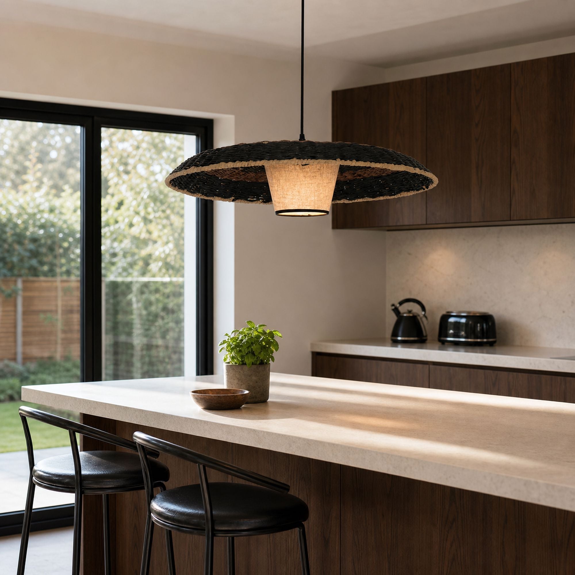 Lightsin Stylish Two-Tone Handwoven Pendant Light Fixture Lightsin UK 