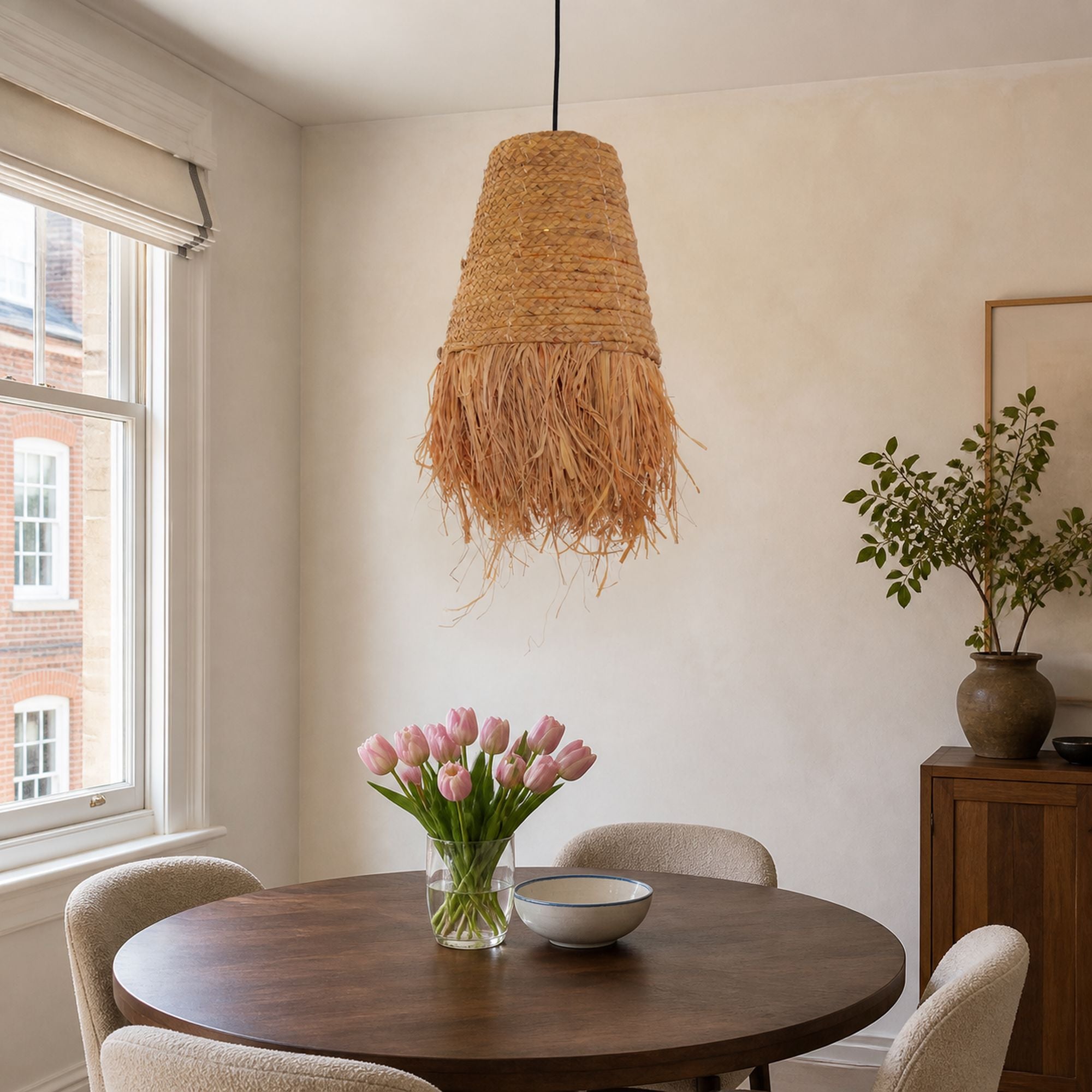 Lightsin Zen Wabi-Sabi Woven Pendant Light with Natural Grass Texture Lightsin UK 