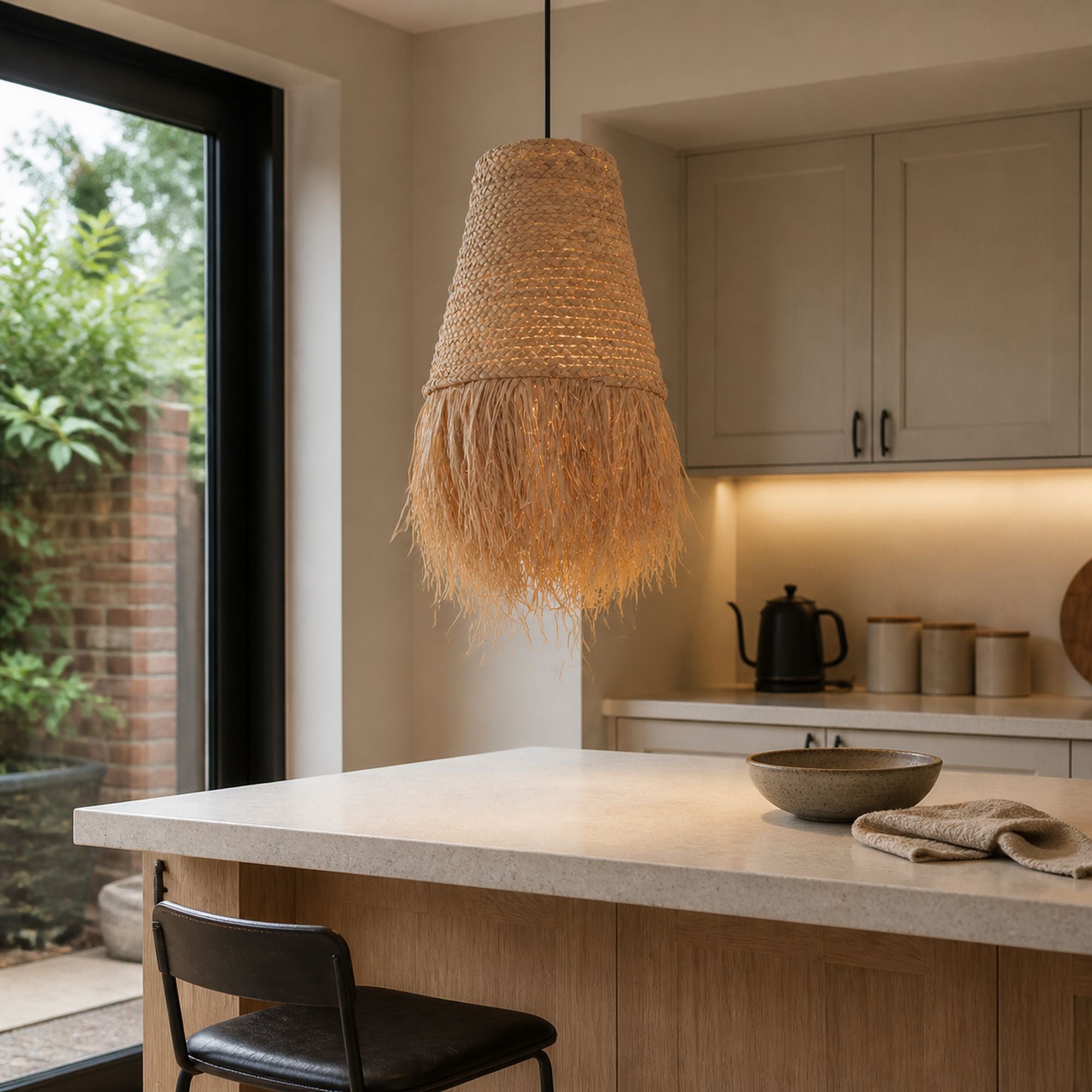 Lightsin Zen Wabi-Sabi Woven Pendant Light with Natural Grass Texture Lightsin UK 