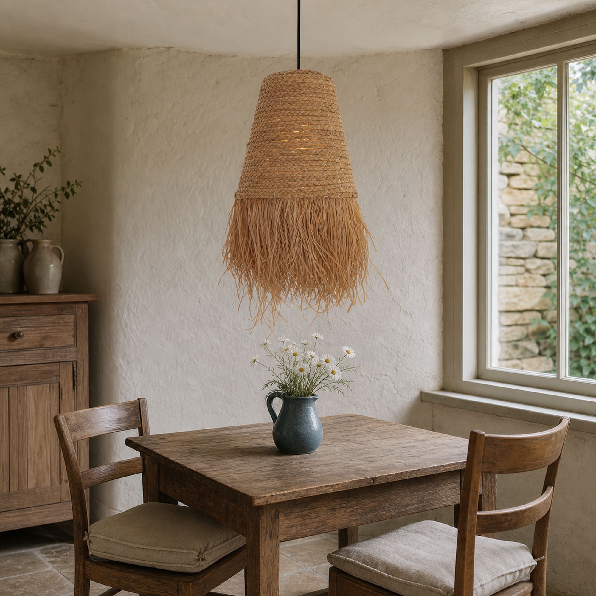 Lightsin Zen Wabi-Sabi Woven Pendant Light with Natural Grass Texture Lightsin UK 