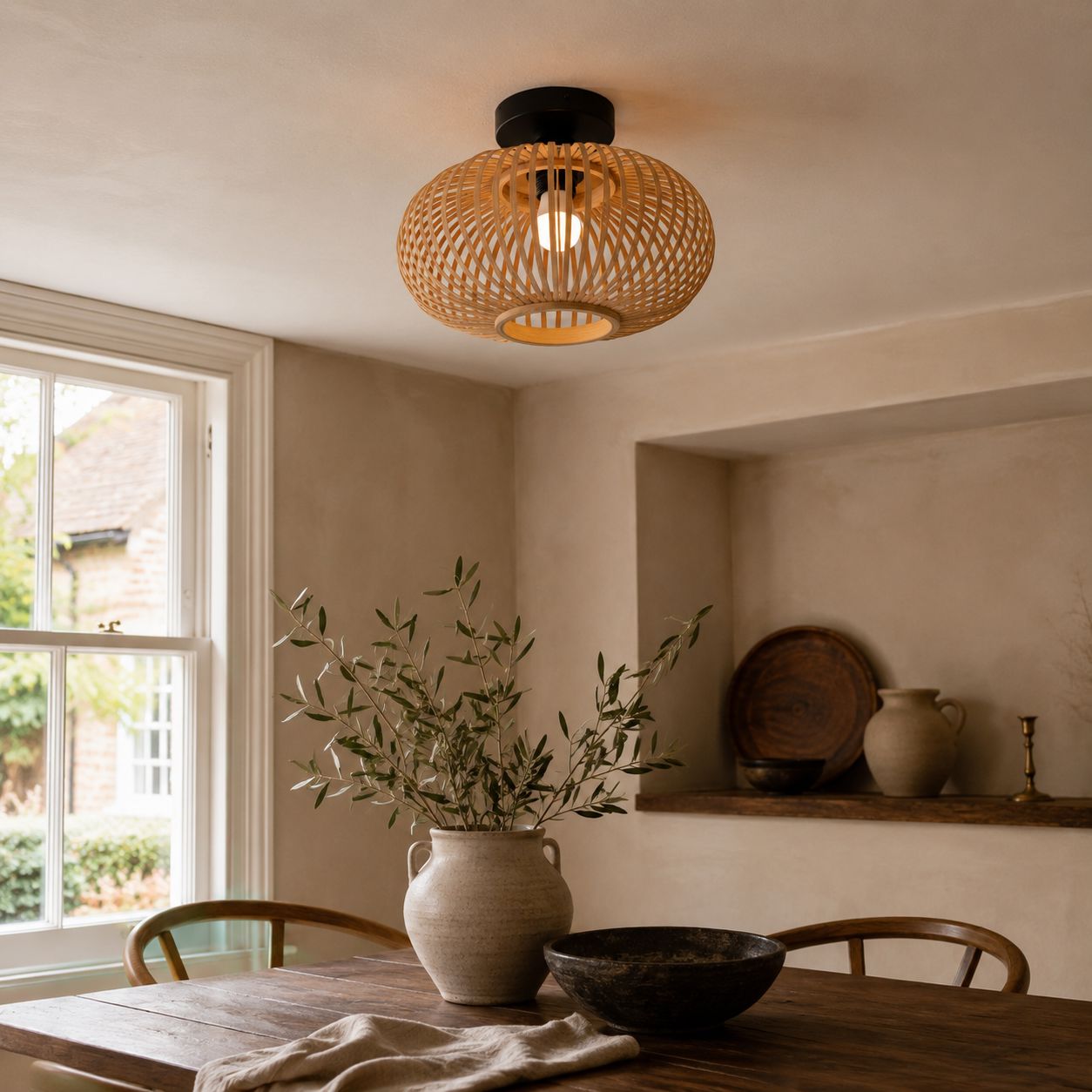 Lightsin Highly Cost-Effective Natural Woven Bamboo Wall Lamp Lightsin UK 