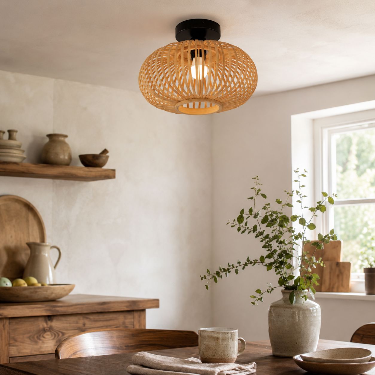 Lightsin Highly Cost-Effective Natural Woven Bamboo Wall Lamp Lightsin UK 