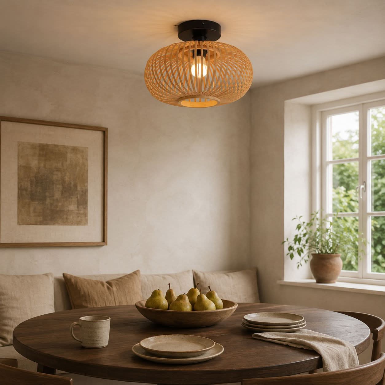 Lightsin Highly Cost-Effective Natural Woven Bamboo Wall Lamp Lightsin UK 