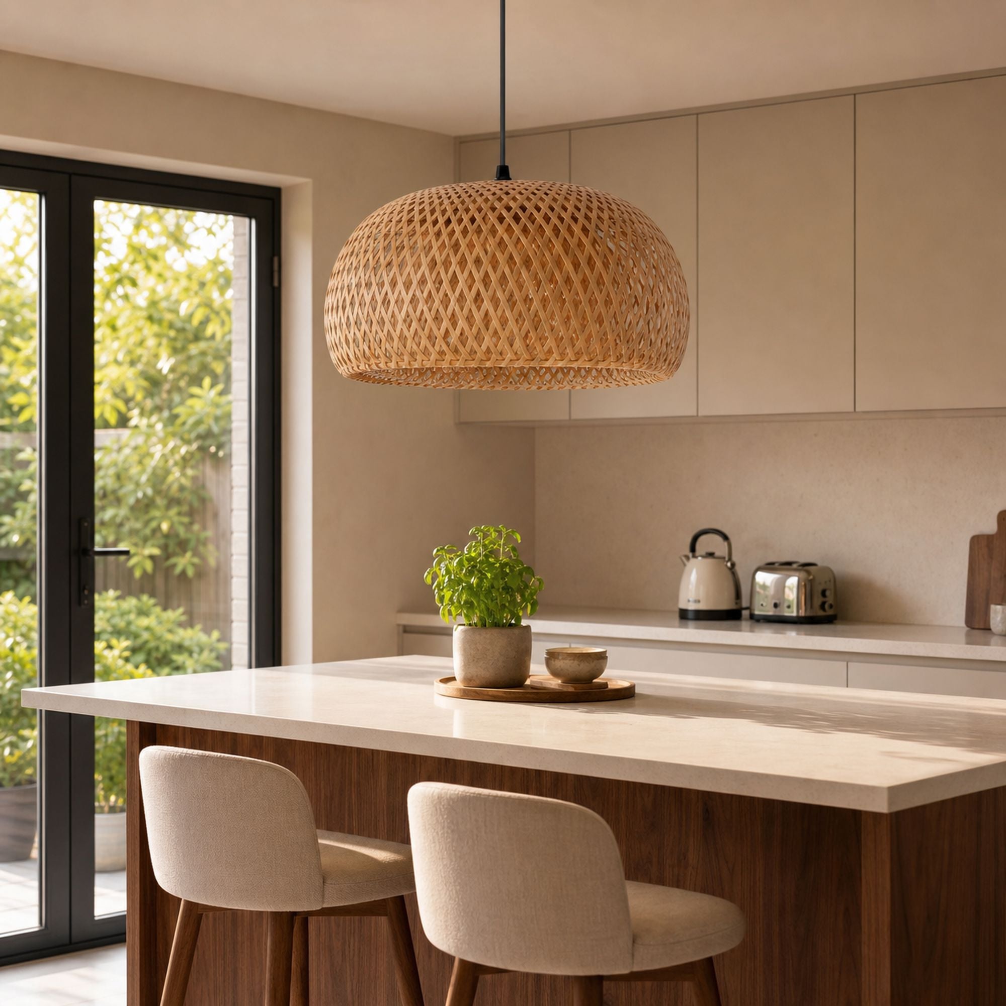 Lightsin Vintage Handwoven Bamboo Dome Pendant Light Lightsin UK 