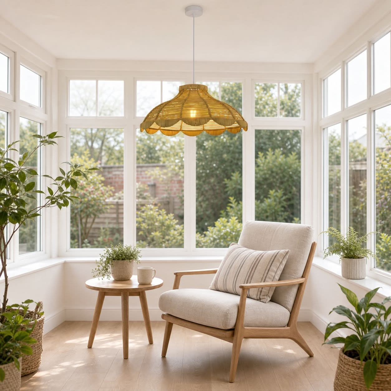 Lightsin Reseda Petal Shaped Rattan Pendant Light Lightsin UK 