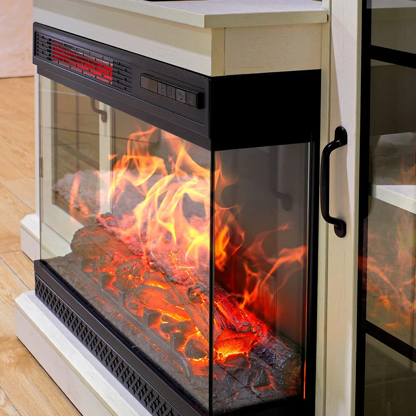 Corner tv stands with fireplace insert deals