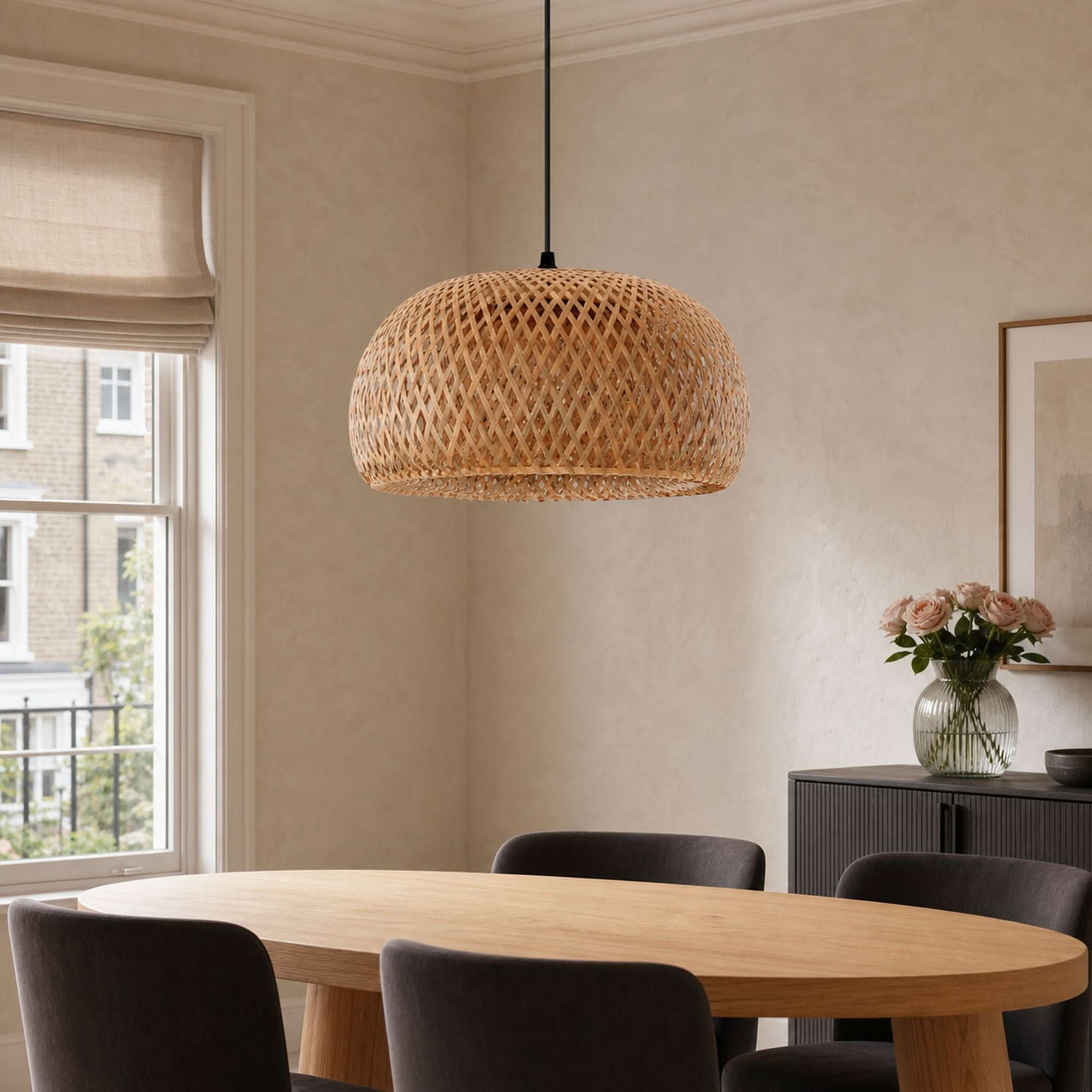 Lightsin Vintage Handwoven Bamboo Dome Pendant Light Lightsin UK 