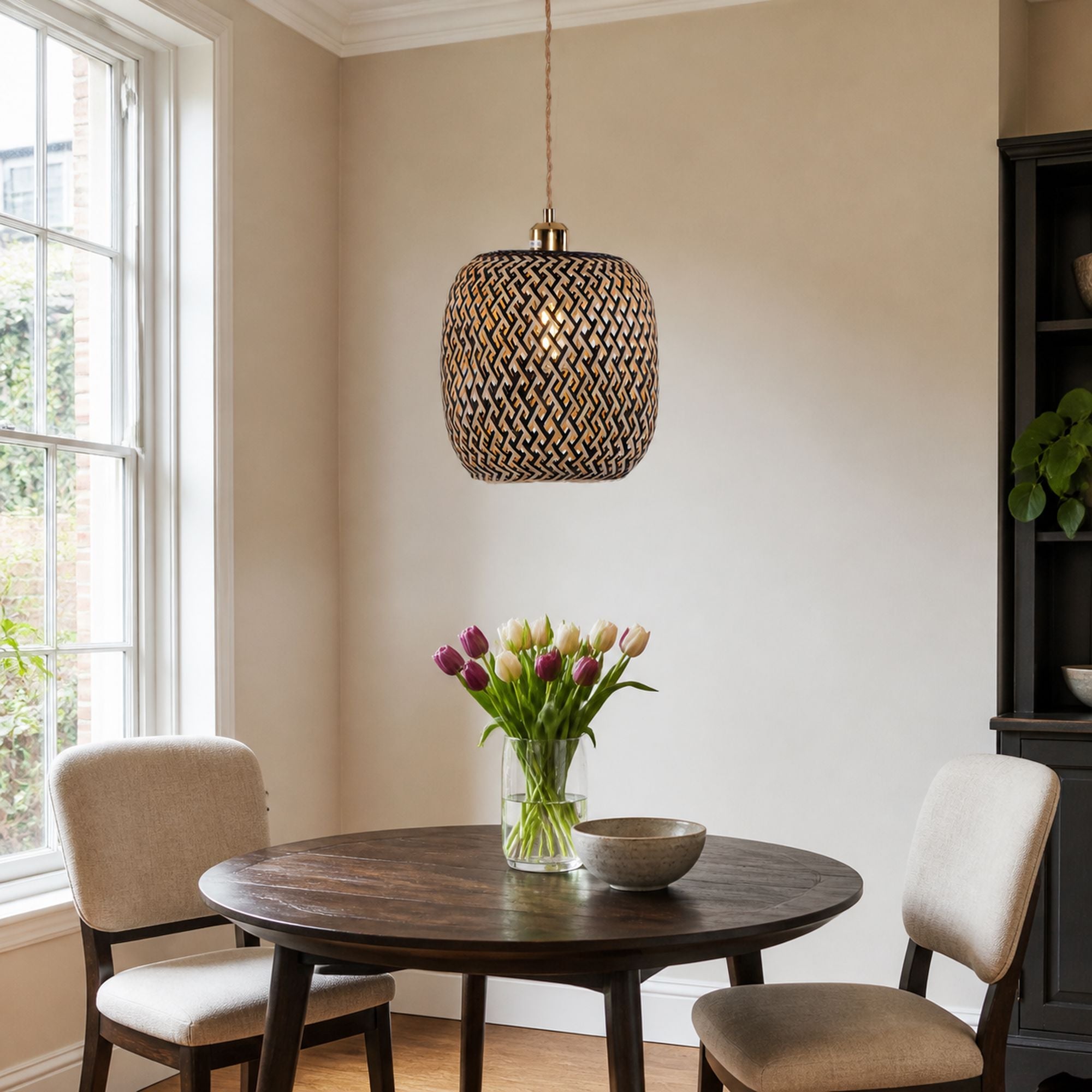 Lightsin Geometric Black Bamboo Pendant Light Lightsin UK 