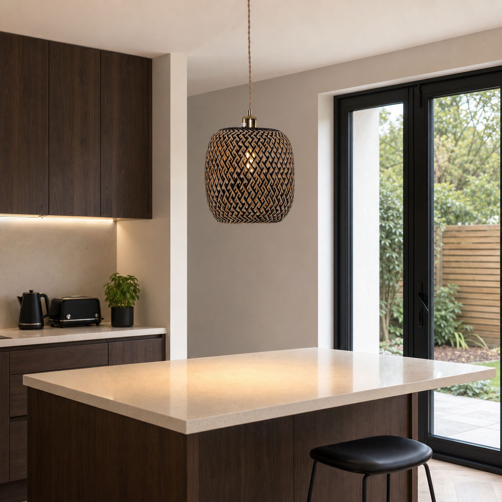Lightsin Geometric Black Bamboo Pendant Light Lightsin UK 