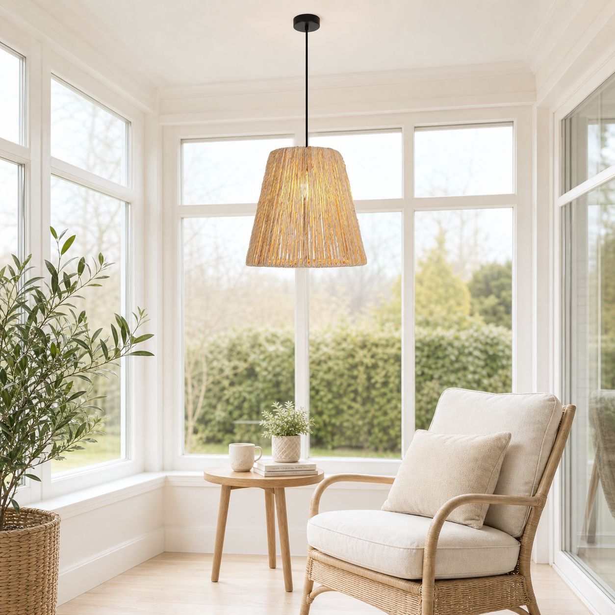 Lightsin Rustic Hemp Rope Woven Pendant Light for Cozy Interiors Lightsin UK 