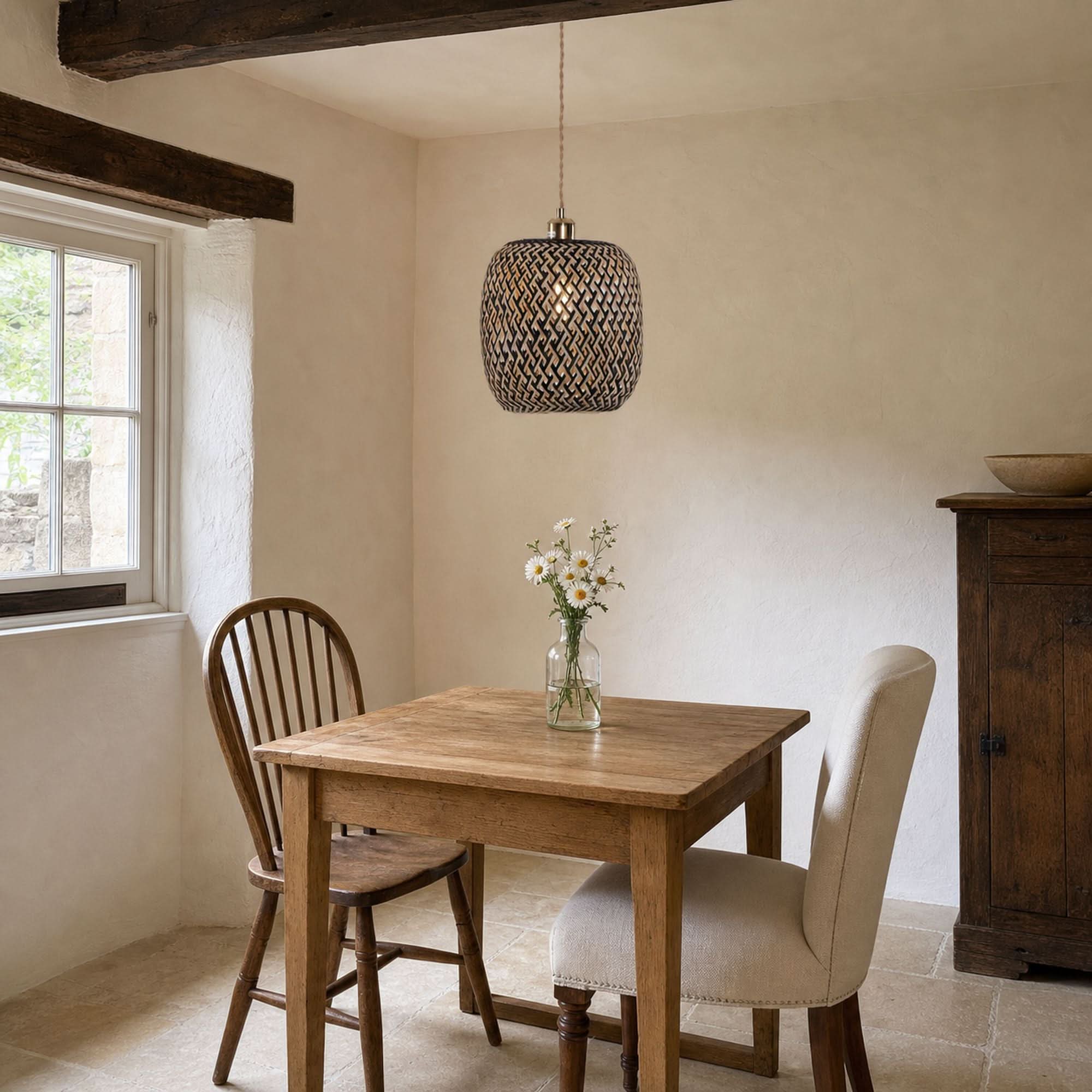 Lightsin Geometric Black Bamboo Pendant Light Lightsin UK 