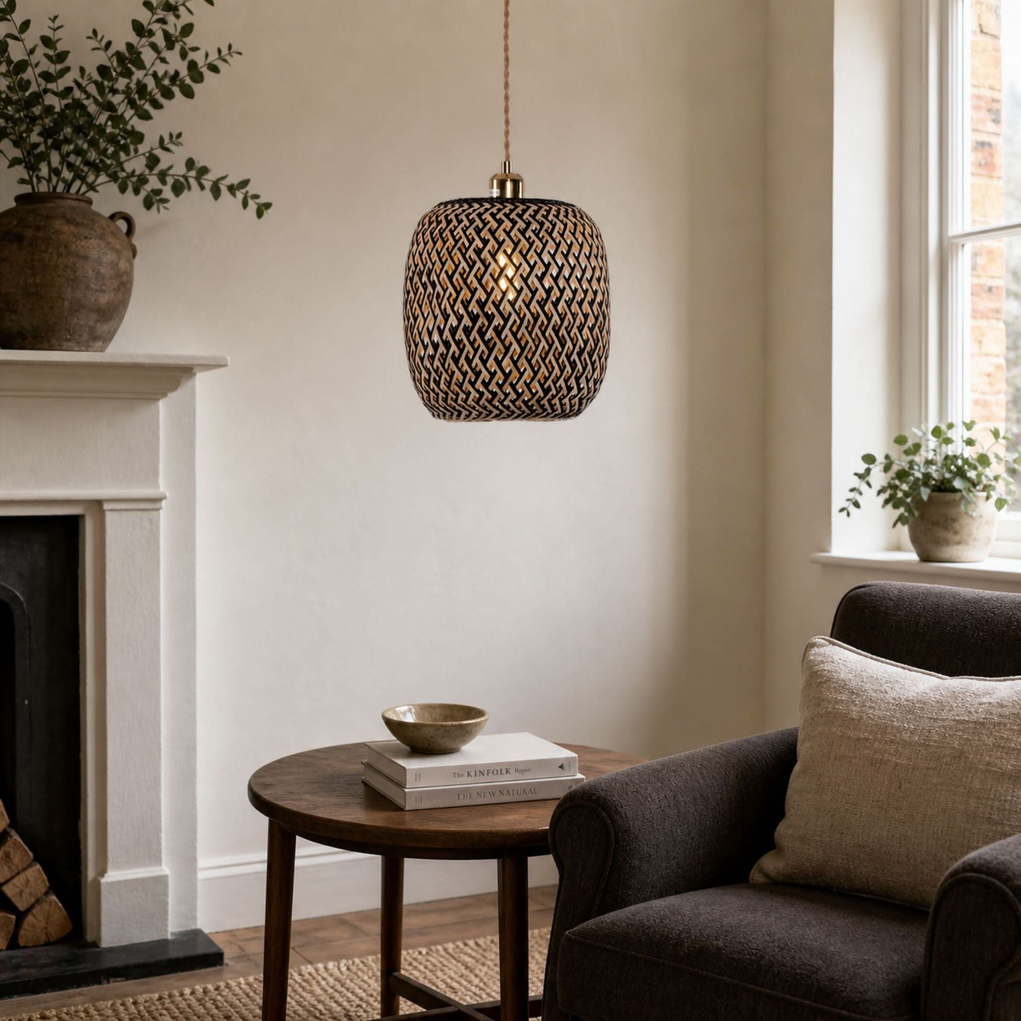 Lightsin Geometric Black Bamboo Pendant Light Lightsin UK 