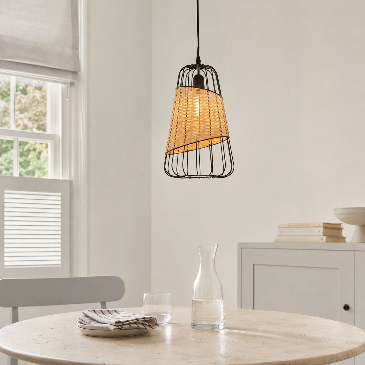 ‍Lightsin Lantern-Inspired Rattan Ceiling Light for Cozy Natural Elegance (100% off) Lightsin UK 