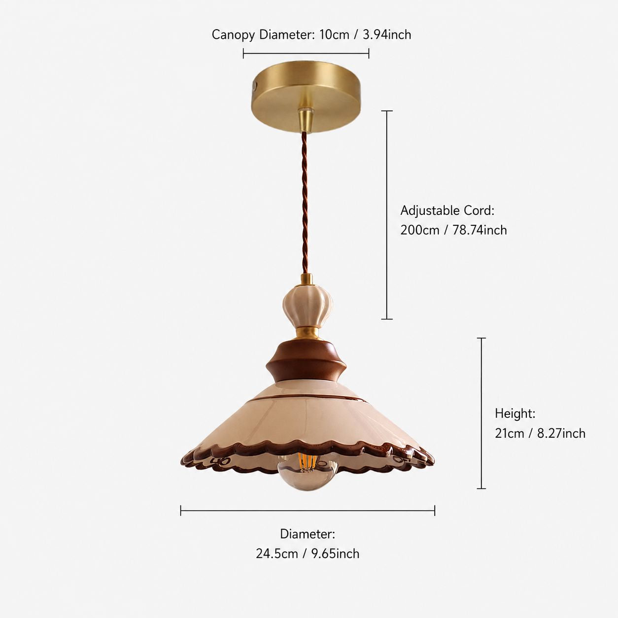 Brown Ceramic Lace Pendant Light | E27 Decorative Ceiling Lamp Pendant Light Lightsin UK 