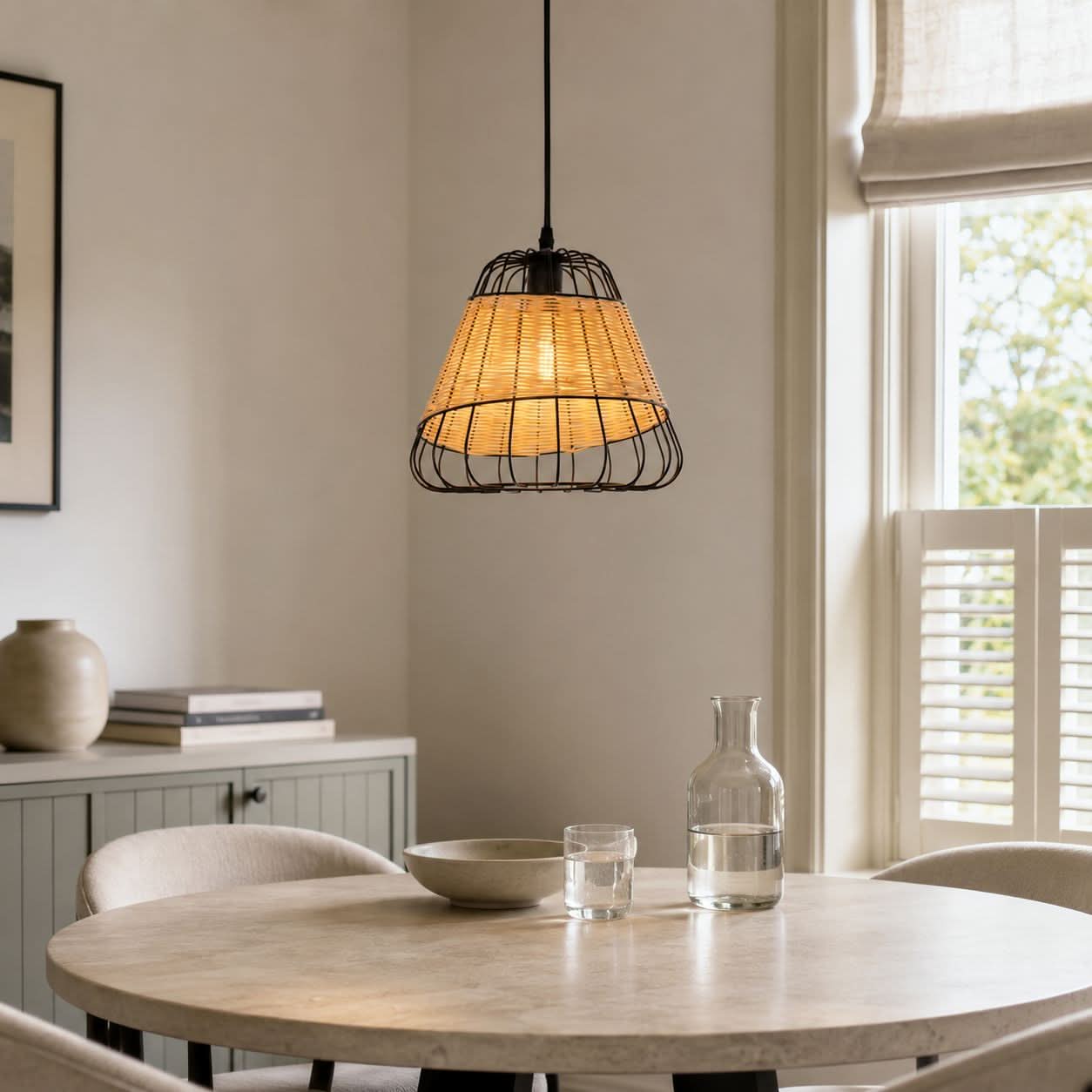 Glyph-Lightsin Bell-Shaped Rattan Pendant Light for Timeless Rustic Elegance Lightsin UK 