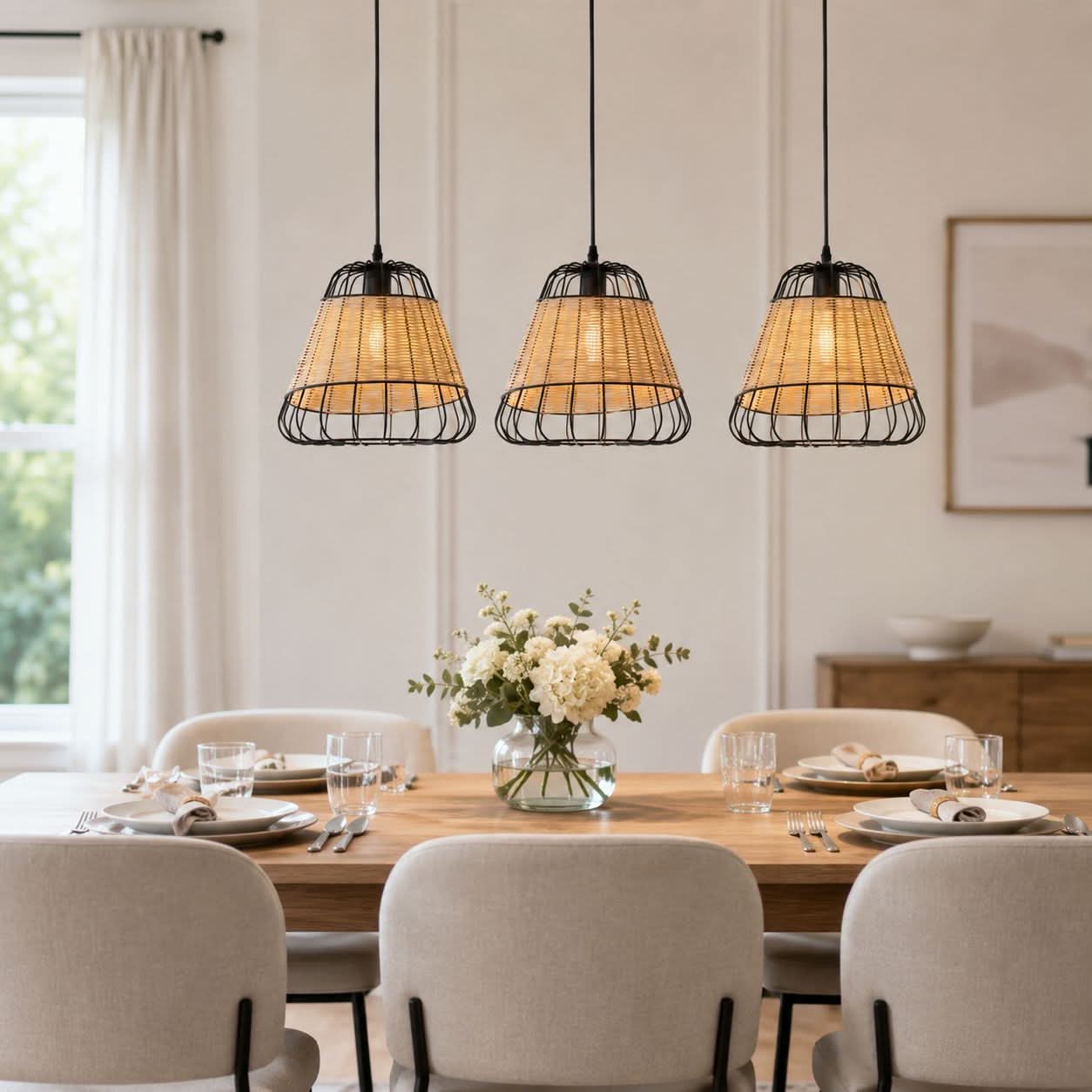 Lightsin Bell-Shaped Rattan Pendant Light for Timeless Rustic Elegance Lightsin UK 