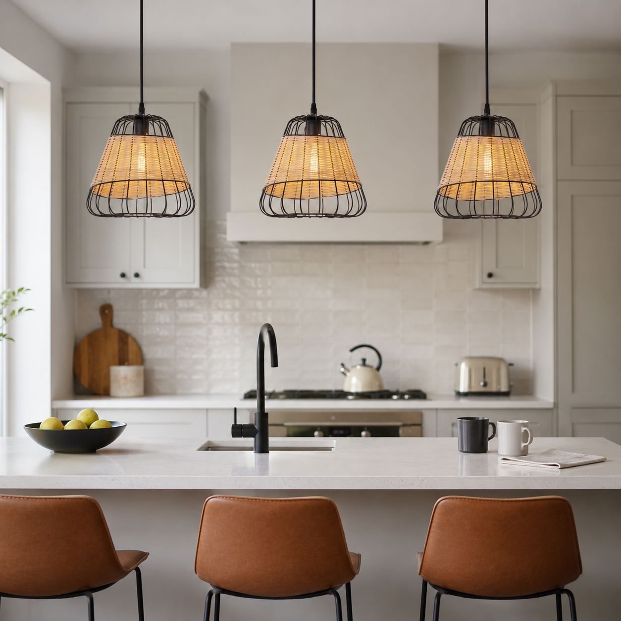 Glyph-Lightsin Bell-Shaped Rattan Pendant Light for Timeless Rustic Elegance Lightsin UK 