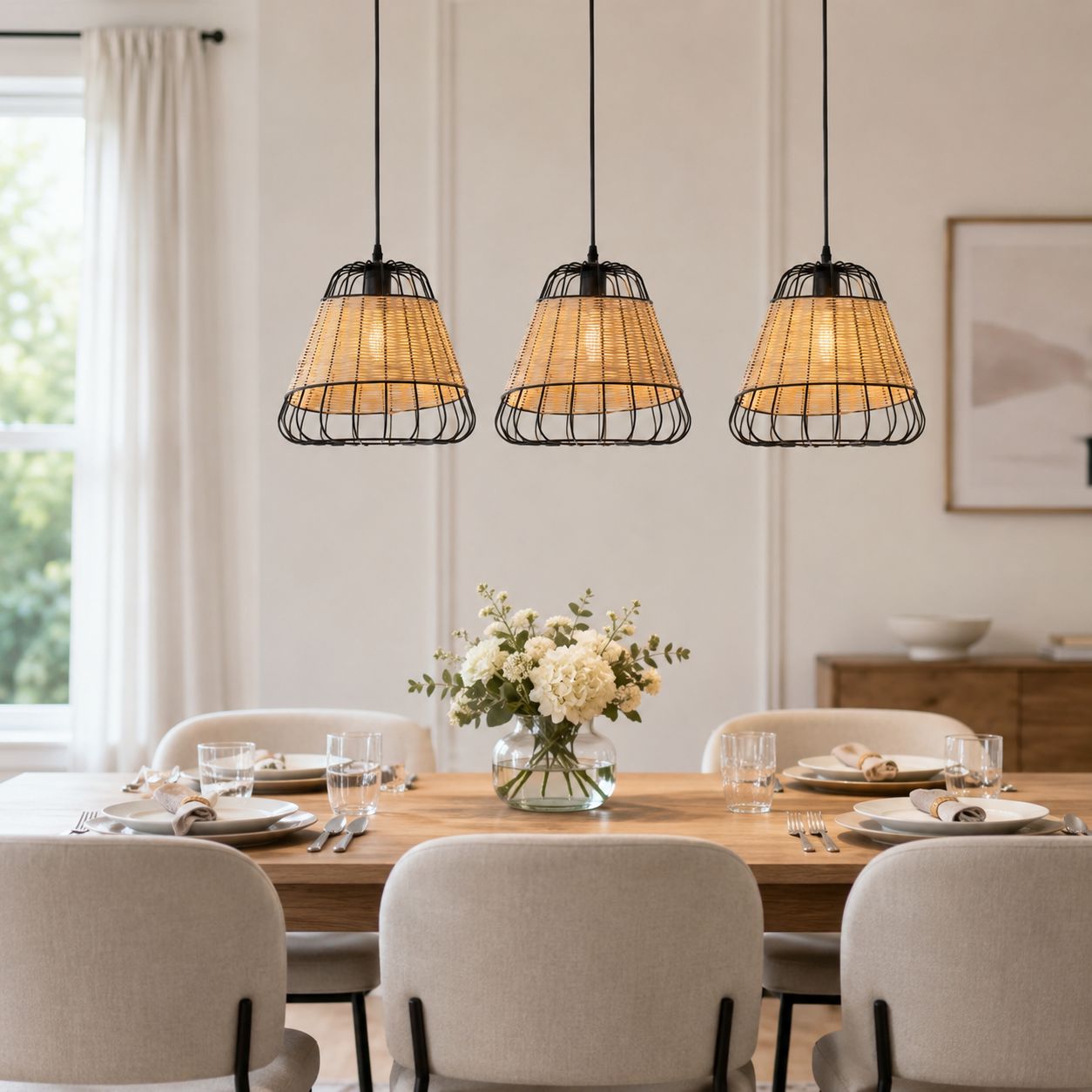 ‍Lightsin Bell-Shaped Rattan Pendant Light for Timeless Rustic Elegance (100% off) Lightsin UK 