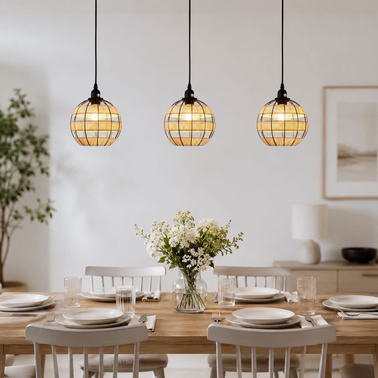 Lightsin Woven Sphere Pendant Light for Cozy Natural Elegance Lightsin UK 