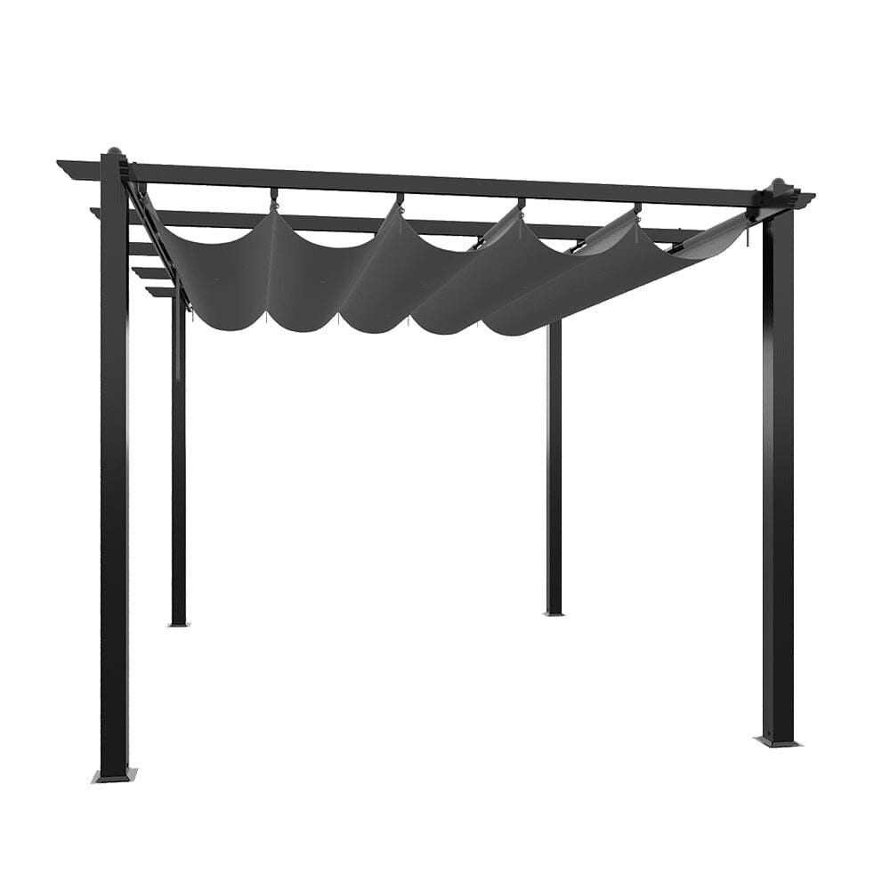 3x3m/3x4m/4x4m All-Aluminum Flat Top Tarp Tent -Off-White/Light Grey Living and Home 