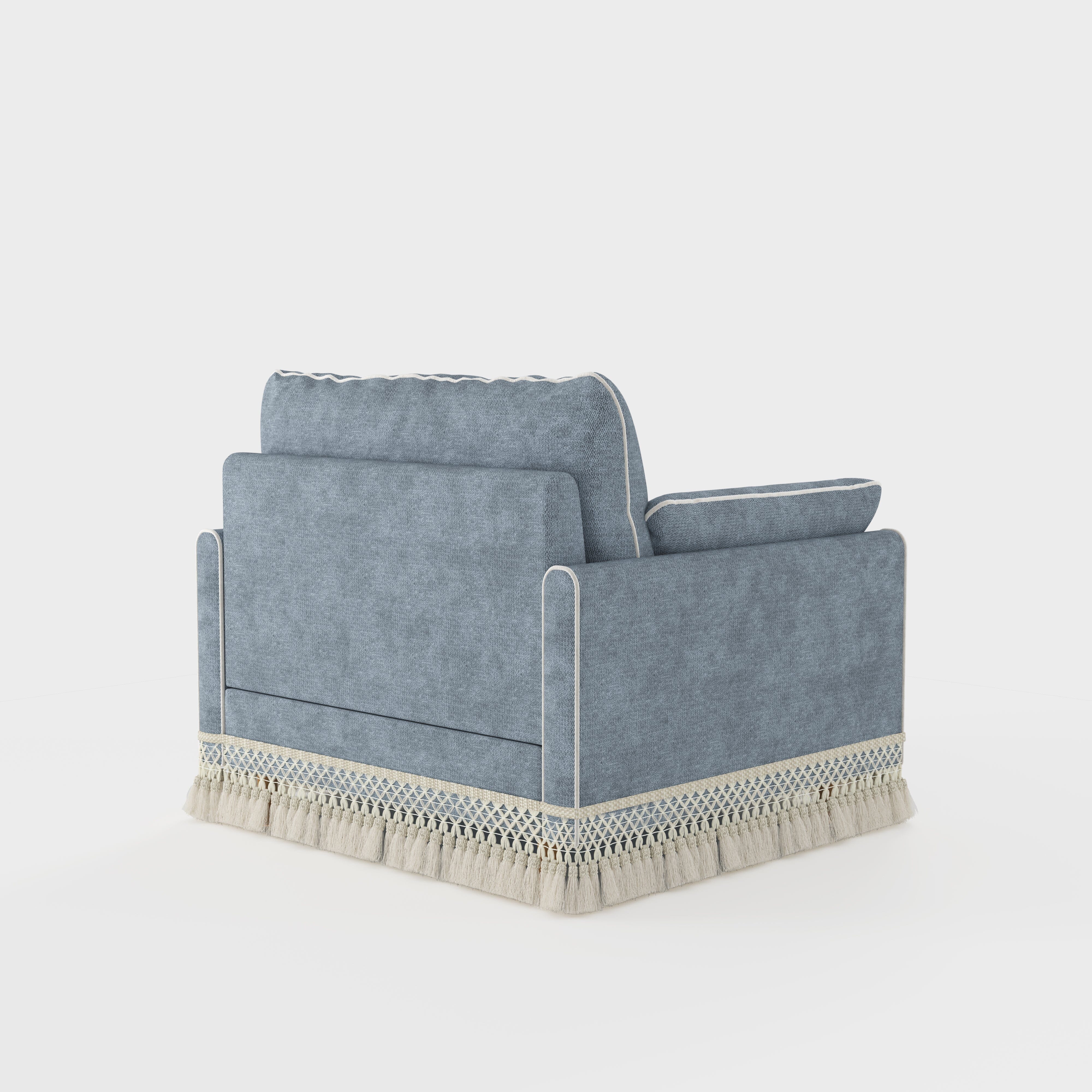 Cotton Linen Detachable Modular Sofa with Fringed Trim Cottonfy UK 