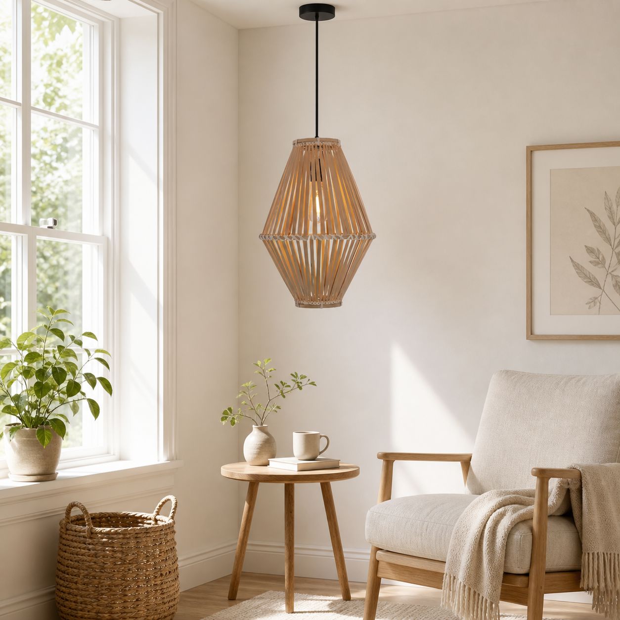 Lightsin Sustainable Geometric Bamboo Pendant Light Lightsin UK 