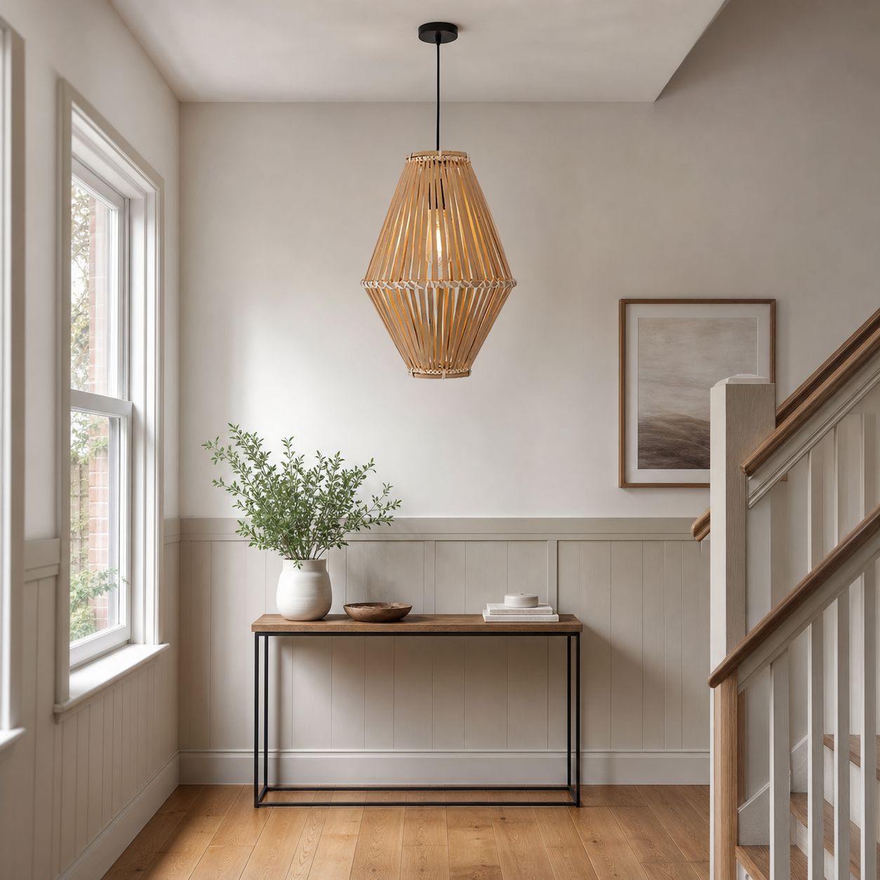 Lightsin Sustainable Geometric Bamboo Pendant Light Lightsin UK 
