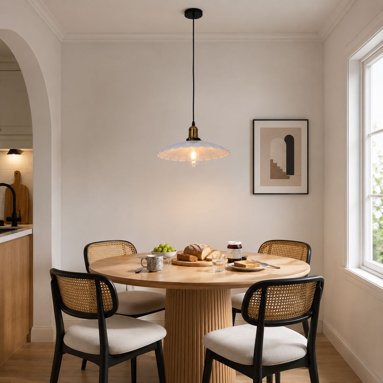 White Iron Pendant Light | Adjustable E27 Ceiling Lamp Pendant Light Lightsin UK 