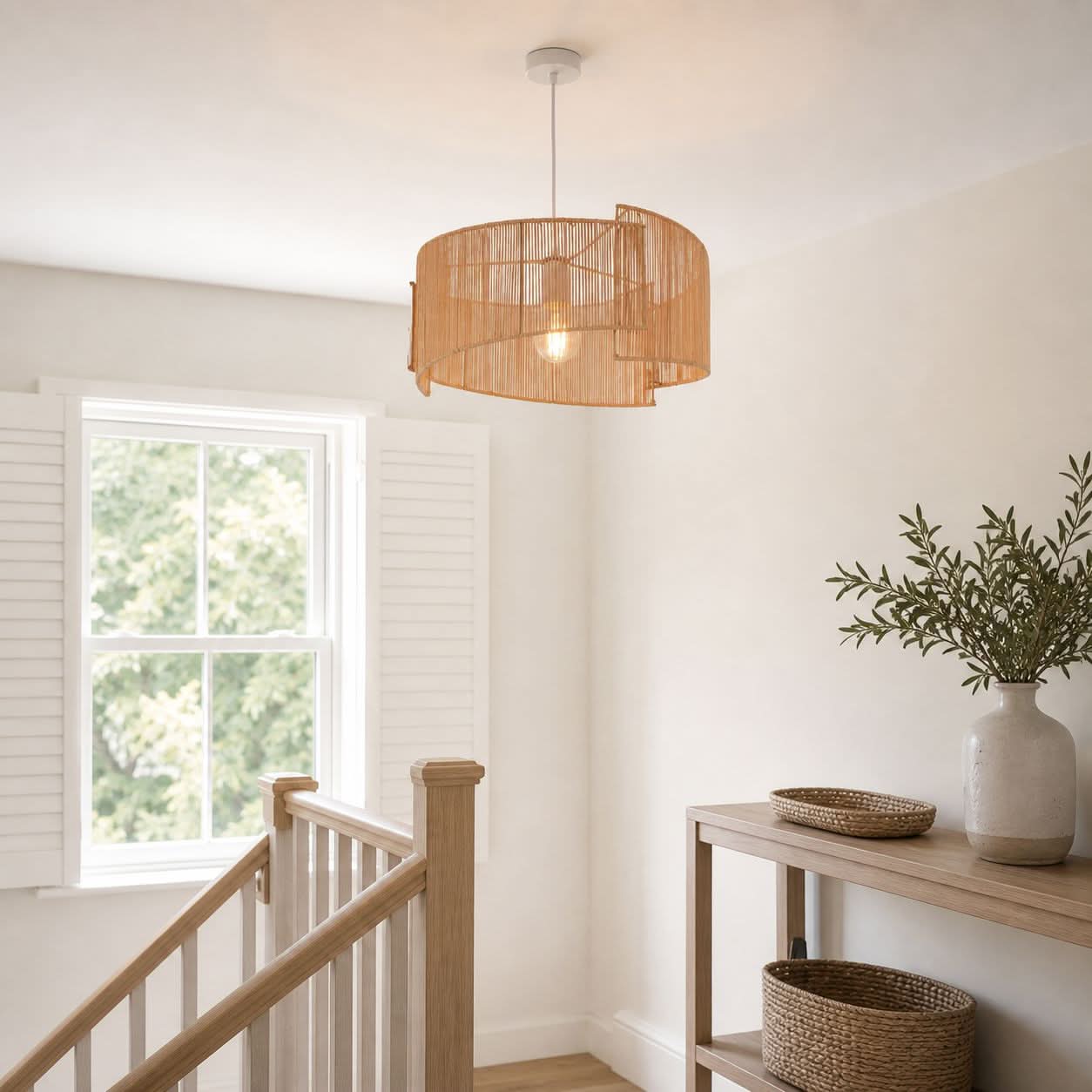 Lightsin Twist Handwoven Paper Rope Pendant Light for Cozy Living Spaces Lightsin UK 