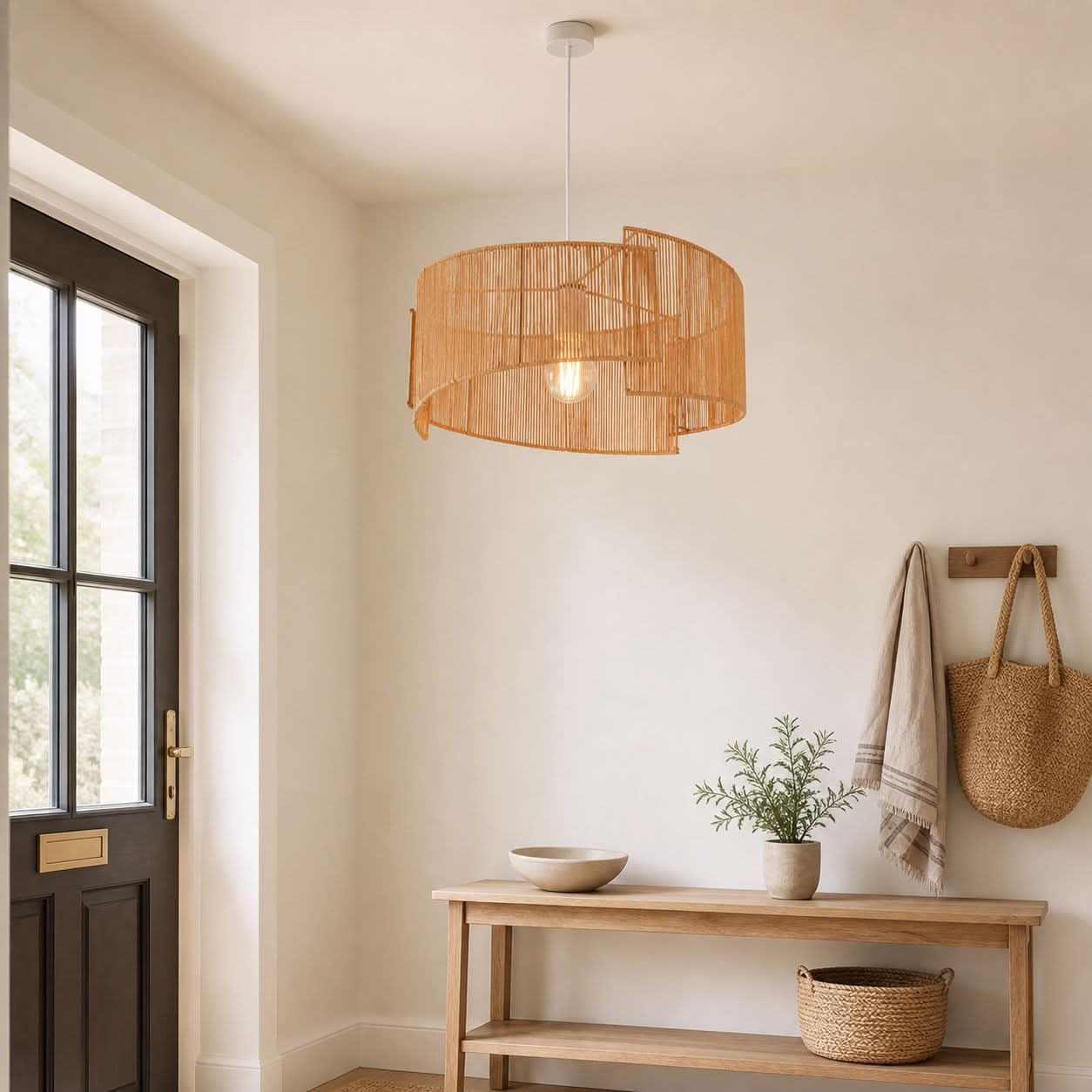 Lightsin Twist Handwoven Paper Rope Pendant Light for Cozy Living Spaces Lightsin UK 
