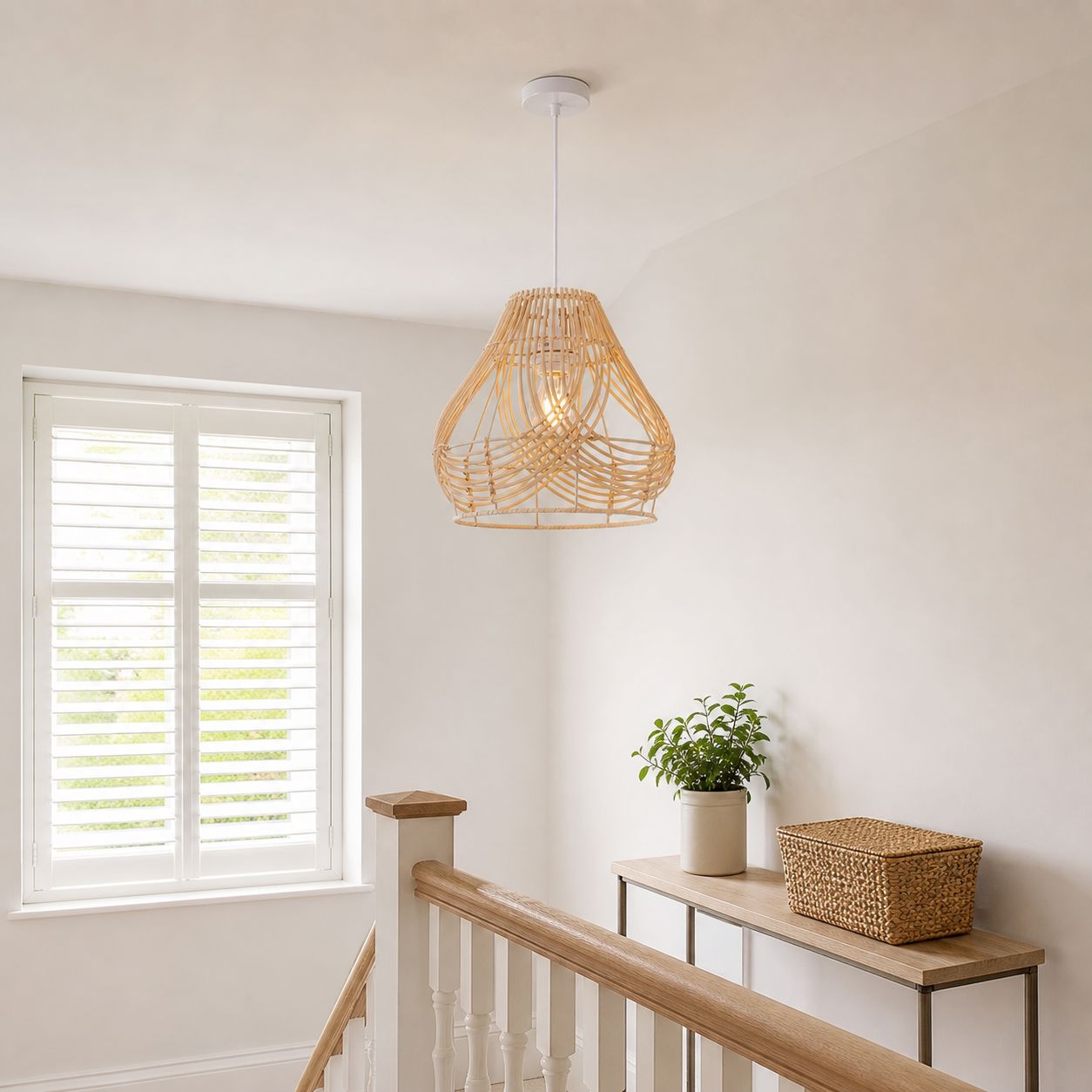 Lightsin Woven Whisper Natural Rattan Pendant Light for Serene Living Lightsin UK 