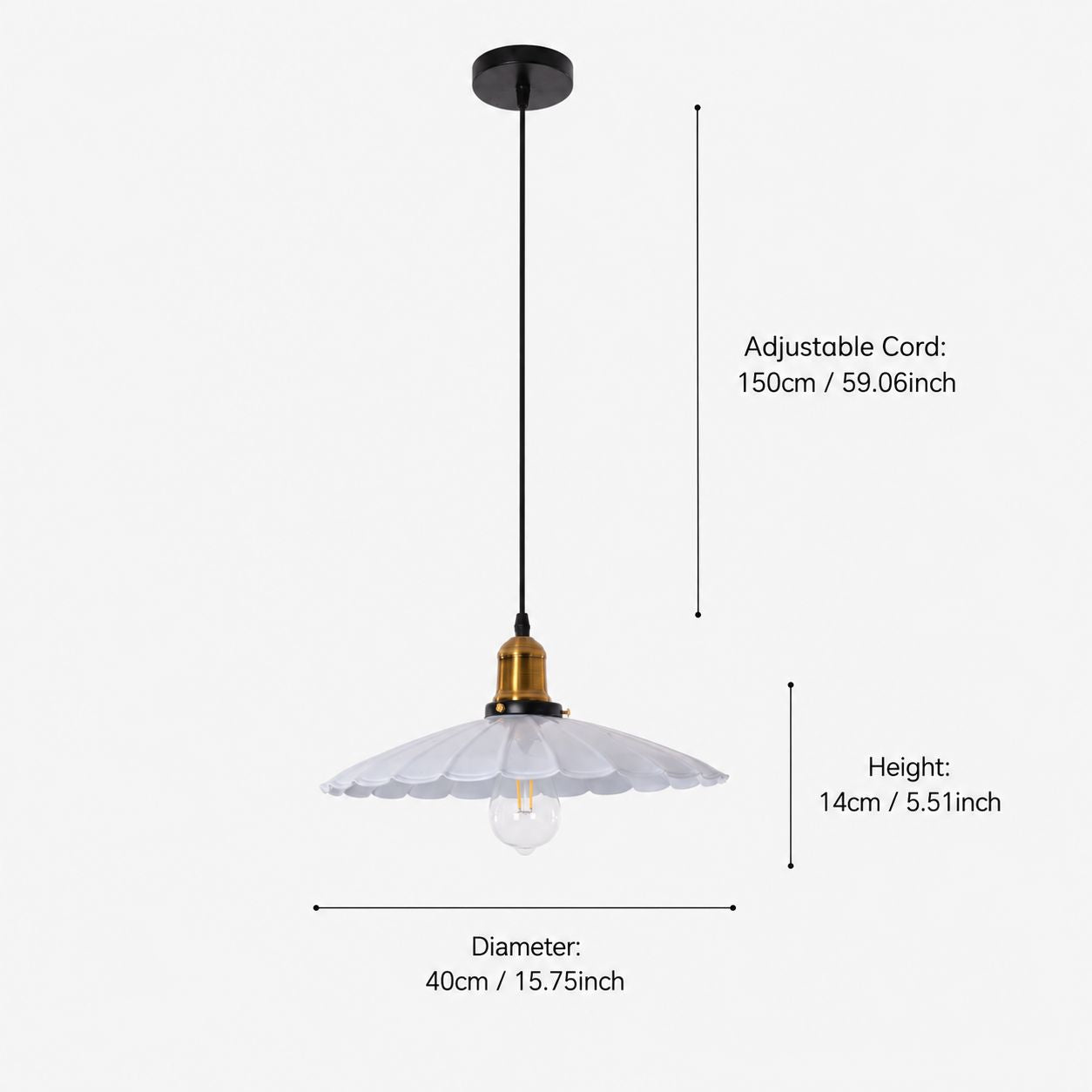 White Iron Pendant Light | Adjustable E27 Ceiling Lamp Pendant Light Lightsin UK 