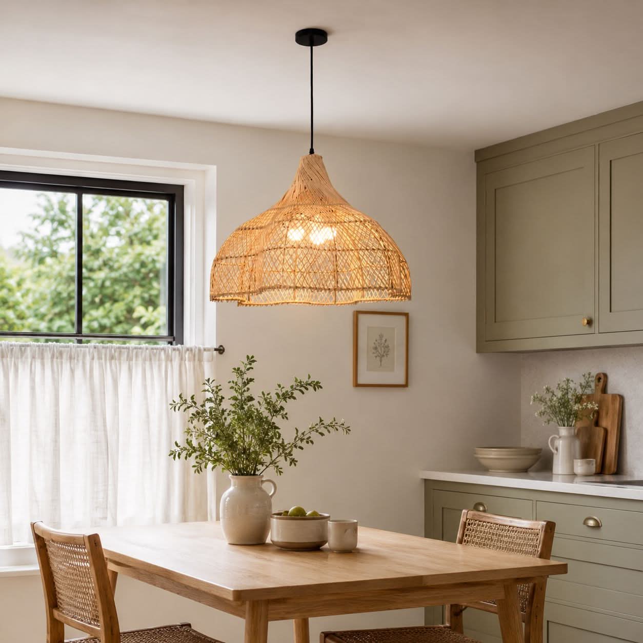 Lightsin Handcrafted Bamboo Rattan Pendant Light with Tranquil Umbrella Design Lightsin UK 
